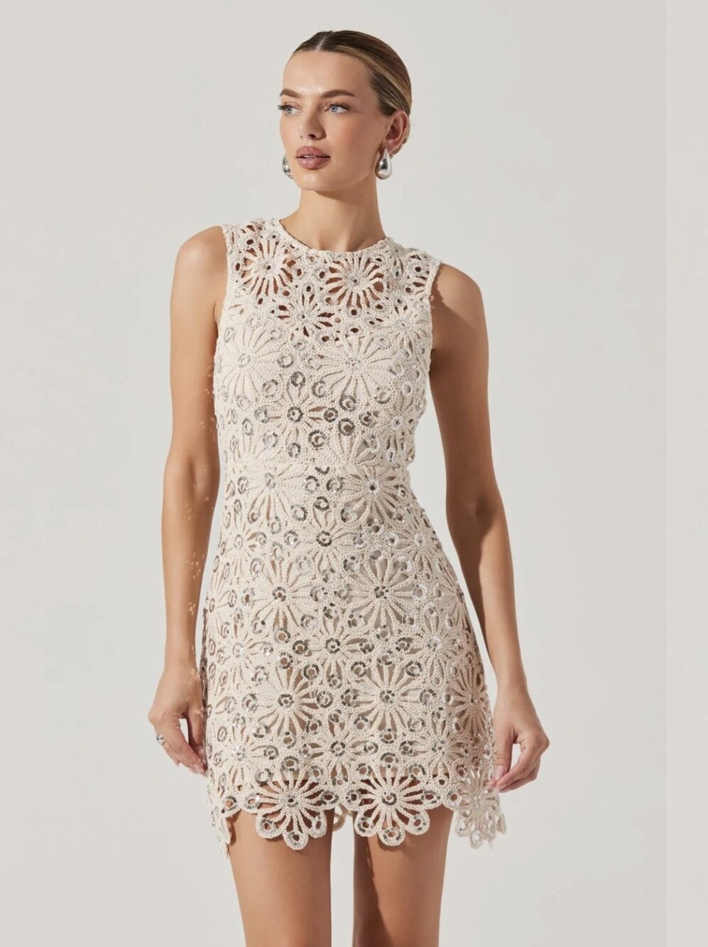 NWOT Astr The Label Priscilia Crochet Mini Dress XS